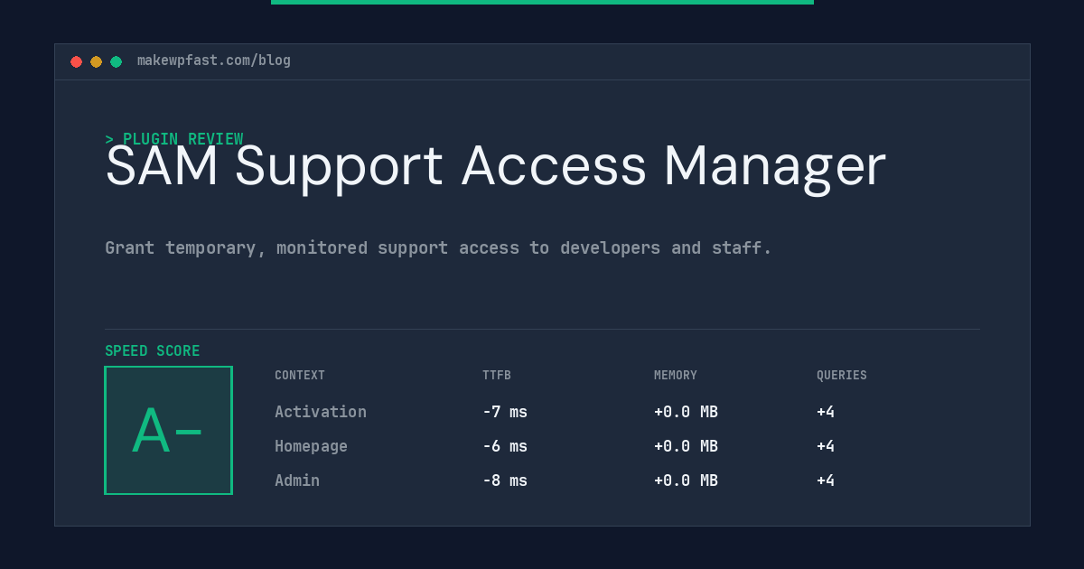 SAM Support Access Manager - MakeWPFast