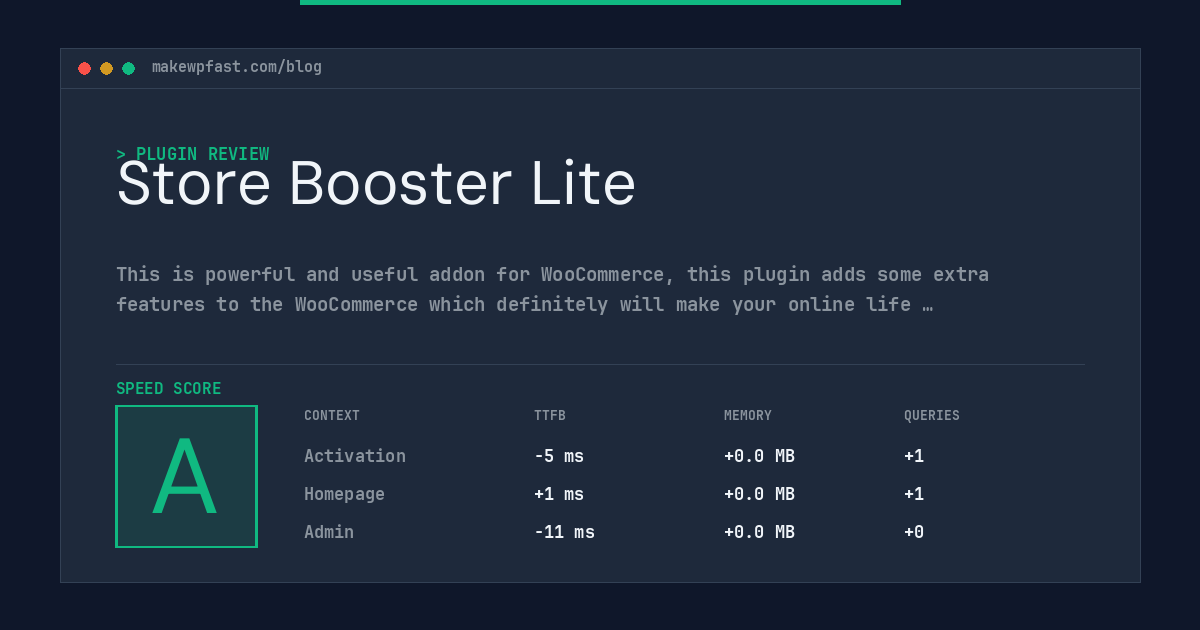 Store Booster Lite - MakeWPFast