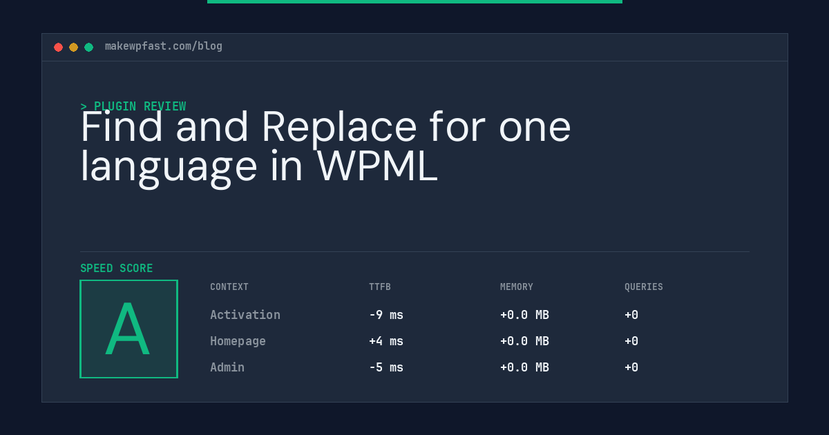 Find and Replace for one language in WPML - MakeWPFast