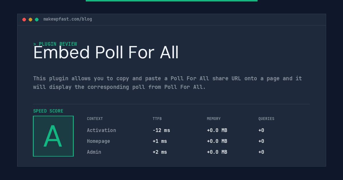 Embed Poll For All - MakeWPFast