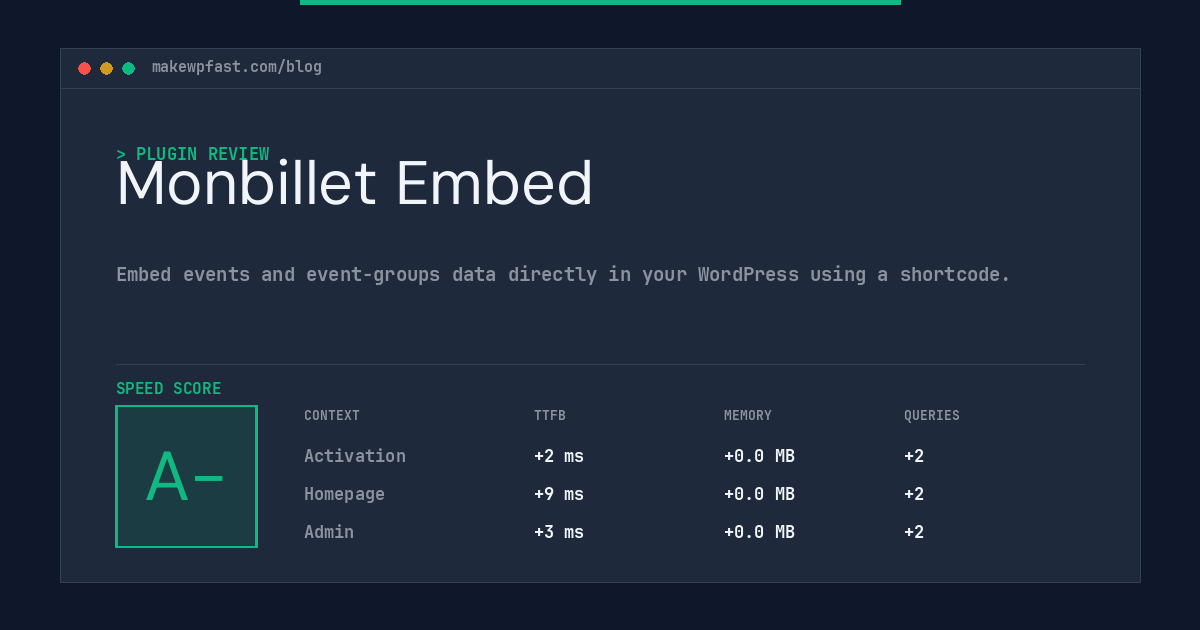 Monbillet Embed - MakeWPFast