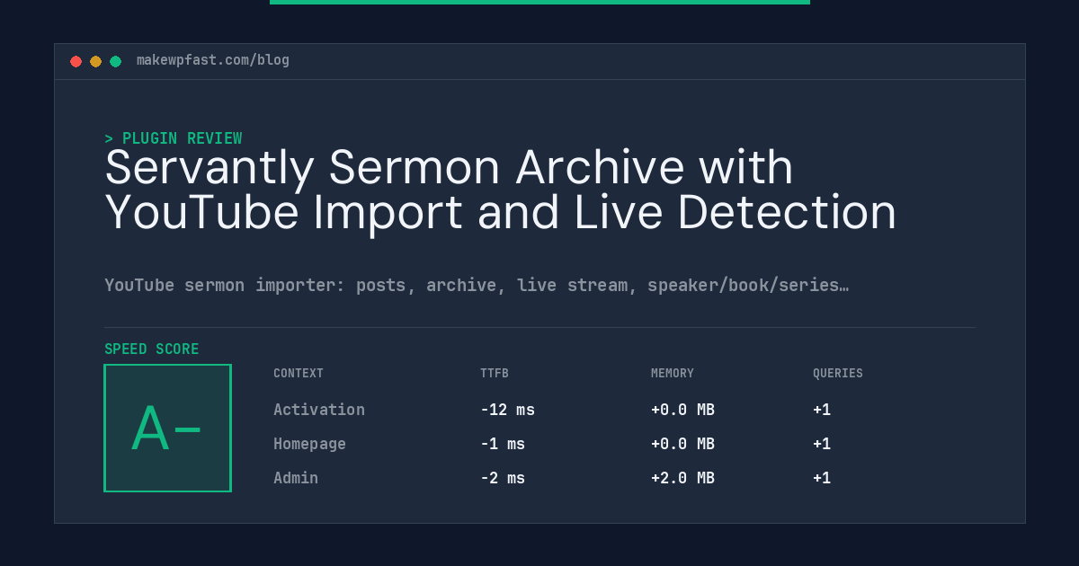 Servantly Sermon Archive with YouTube Import and Live Detection - MakeWPFast