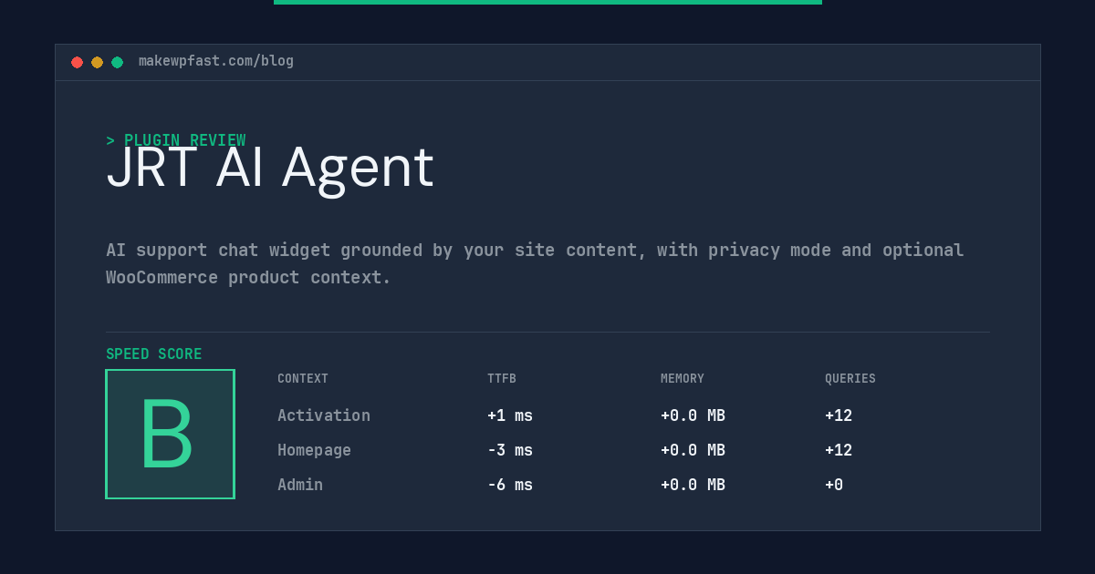 JRT AI Agent - MakeWPFast