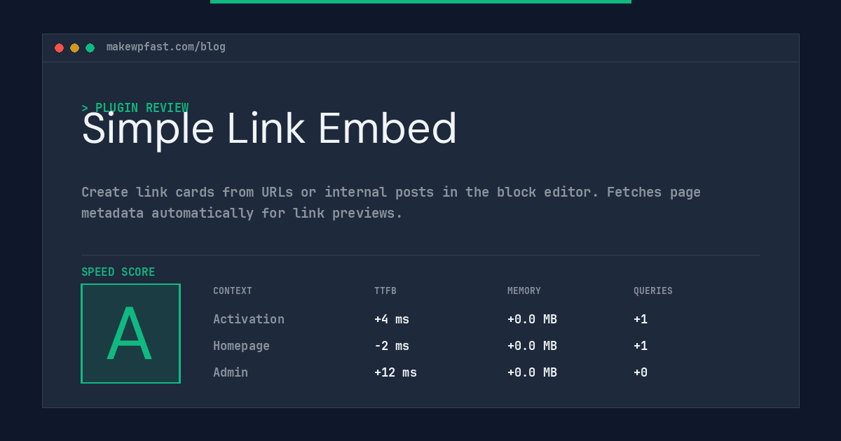 Simple Link Embed - MakeWPFast