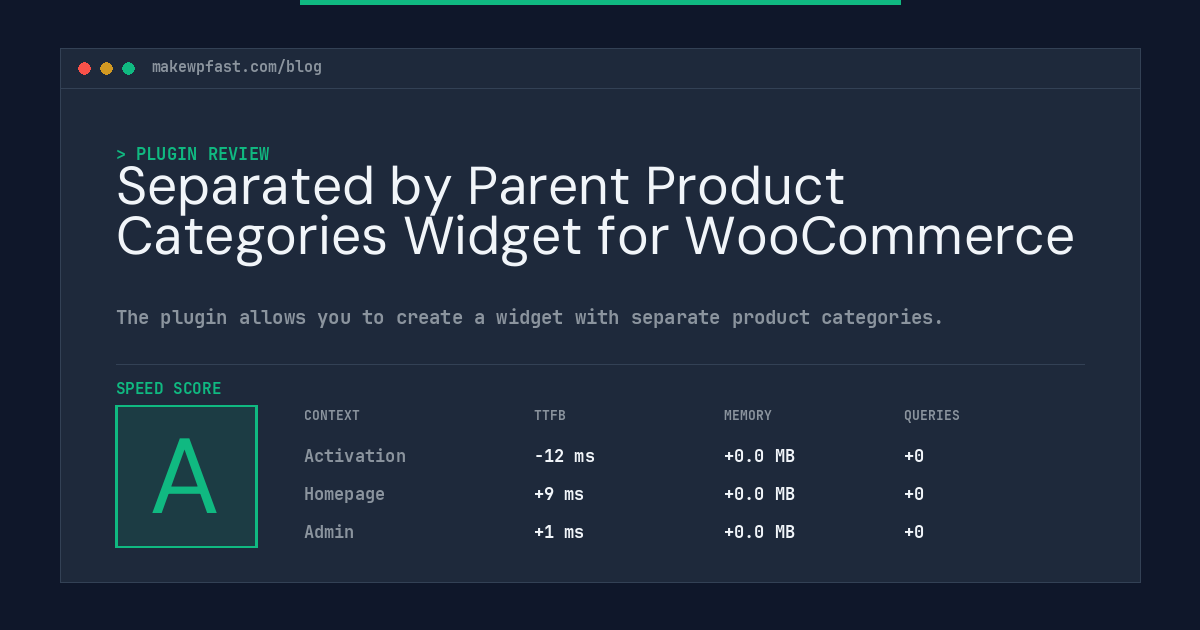 Separated by Parent Product Categories Widget for WooCommerce - MakeWPFast