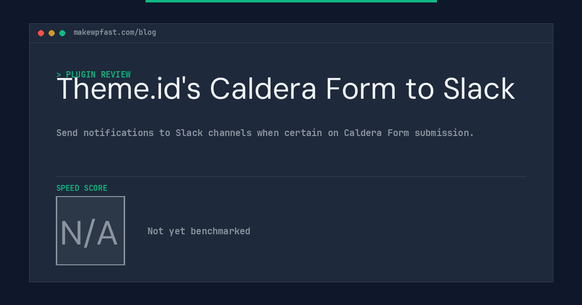 Theme.id's Caldera Form to Slack - MakeWPFast
