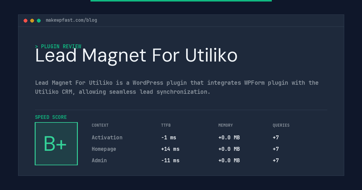 Lead Magnet For Utiliko - MakeWPFast