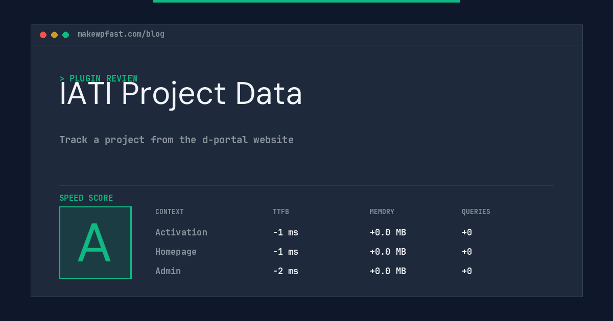 IATI Project Data - MakeWPFast