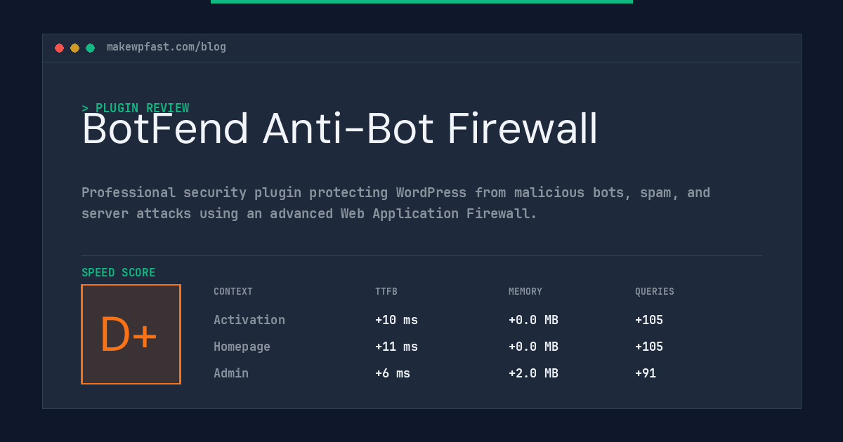 BotFend Anti-Bot Firewall - MakeWPFast