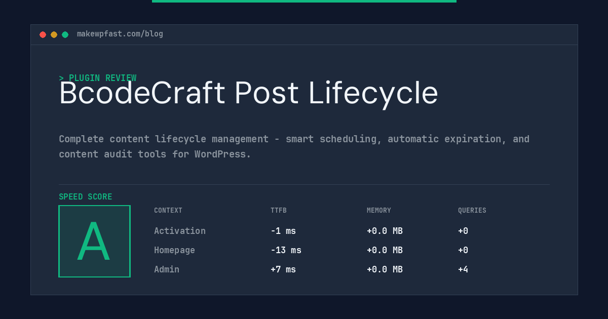BcodeCraft Post Lifecycle - MakeWPFast