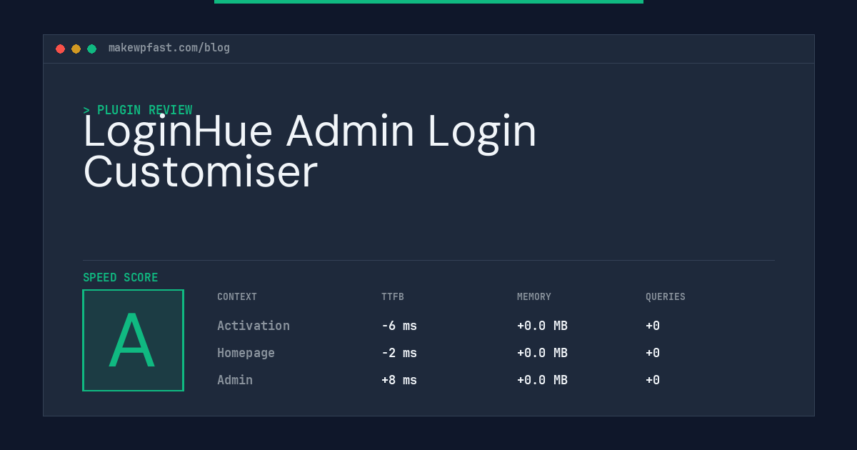 LoginHue Admin Login Customiser - MakeWPFast