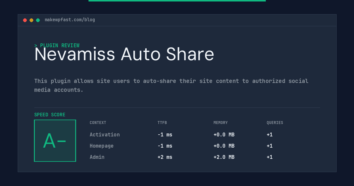 Nevamiss Auto Share - MakeWPFast