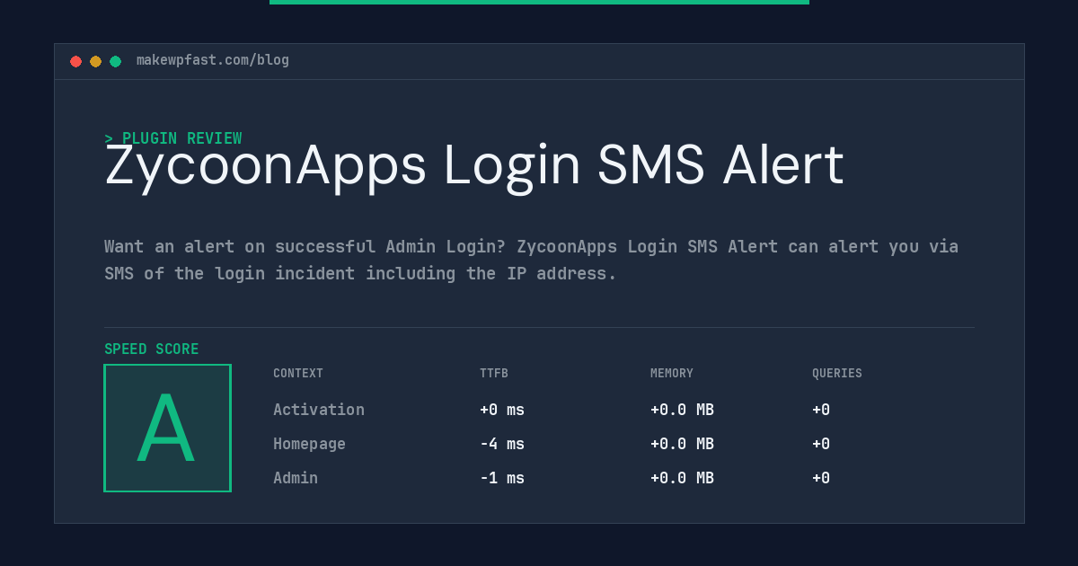 ZycoonApps Login SMS Alert - MakeWPFast