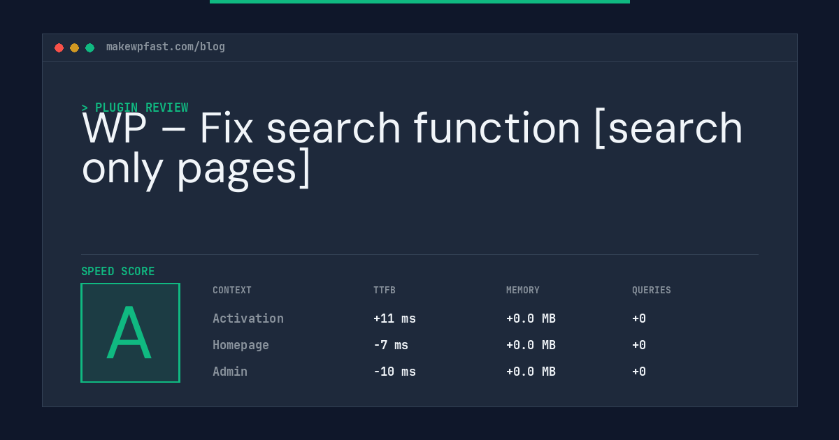 WP – Fix search function [search only pages] - MakeWPFast