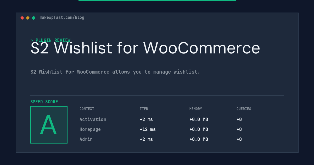 S2 Wishlist for WooCommerce - MakeWPFast