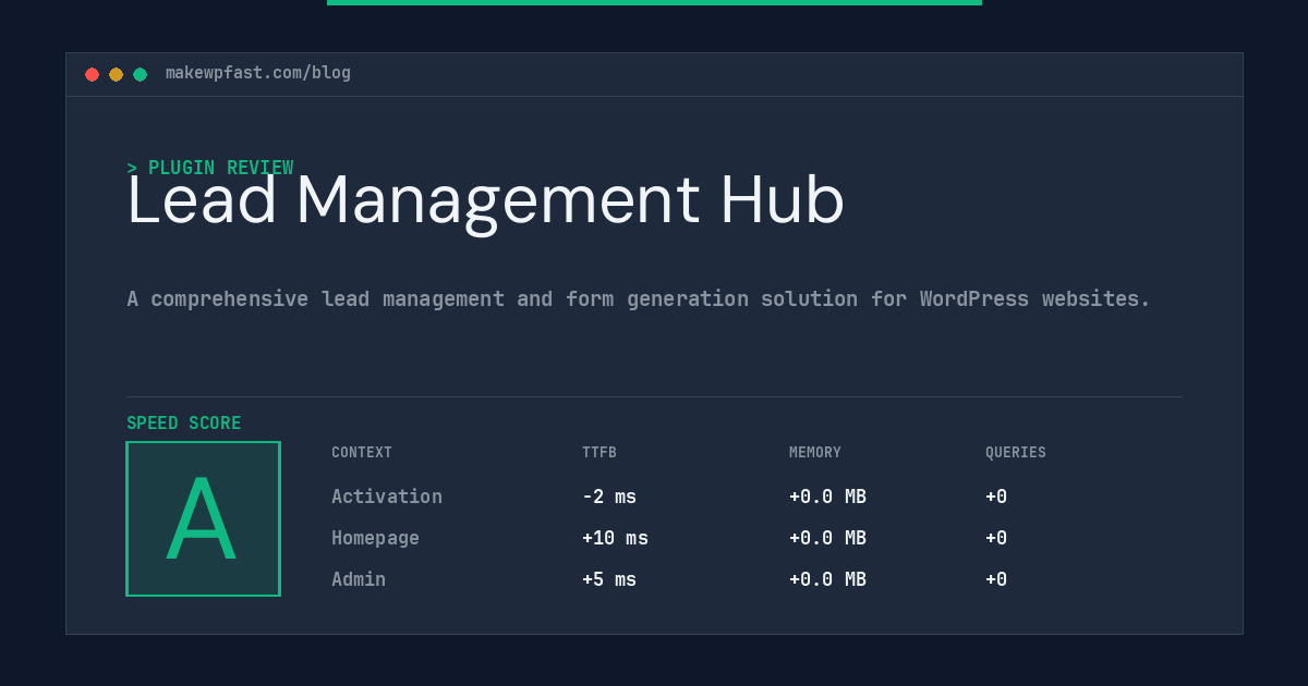 Lead Management Hub - MakeWPFast
