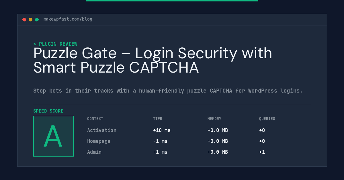Puzzle Gate – Login Security with Smart Puzzle CAPTCHA - MakeWPFast