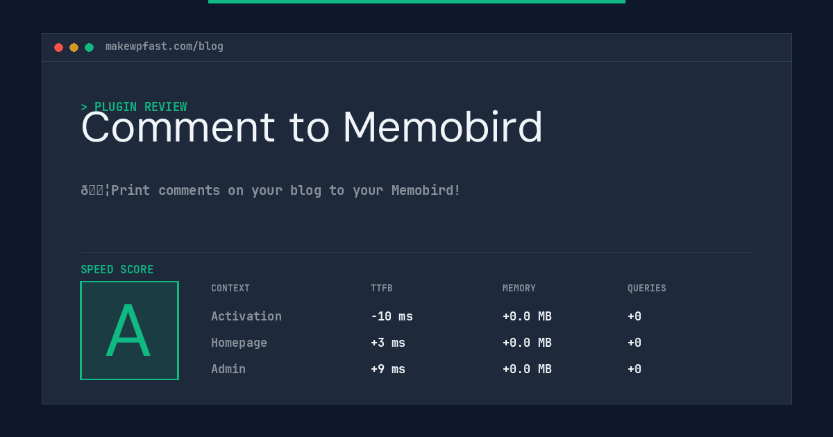 Comment to Memobird - MakeWPFast