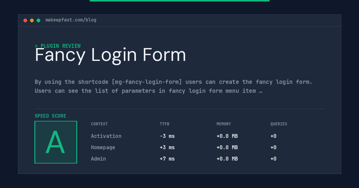 Fancy Login Form - MakeWPFast
