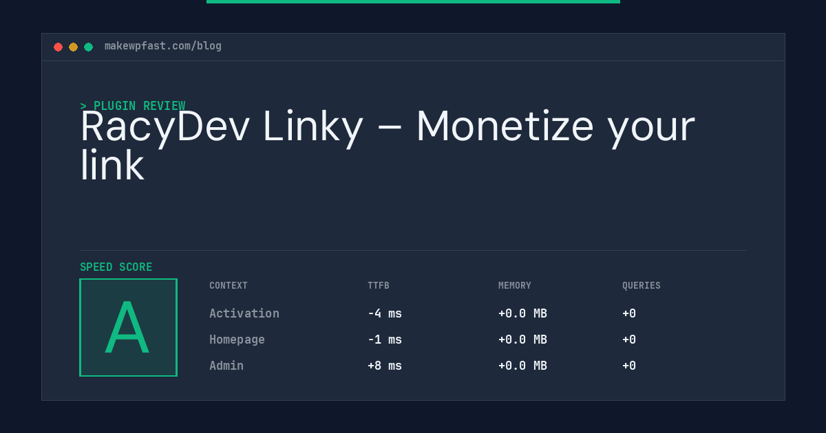 RacyDev Linky – Monetize your link - MakeWPFast
