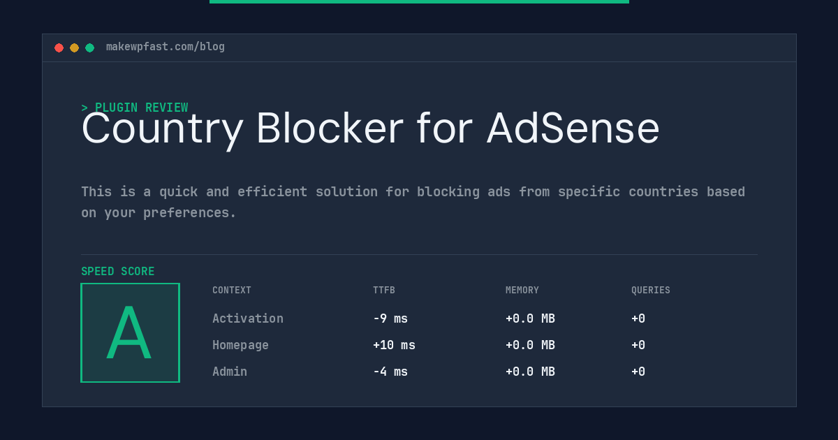 Country Blocker for AdSense - MakeWPFast