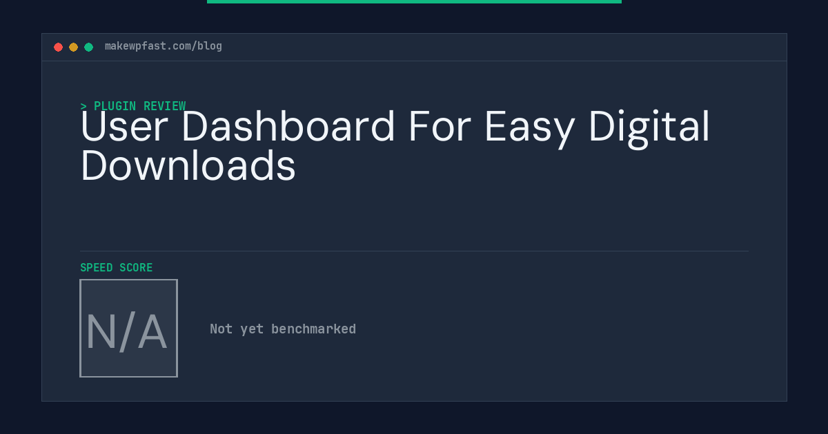 User Dashboard For Easy Digital Downloads - MakeWPFast