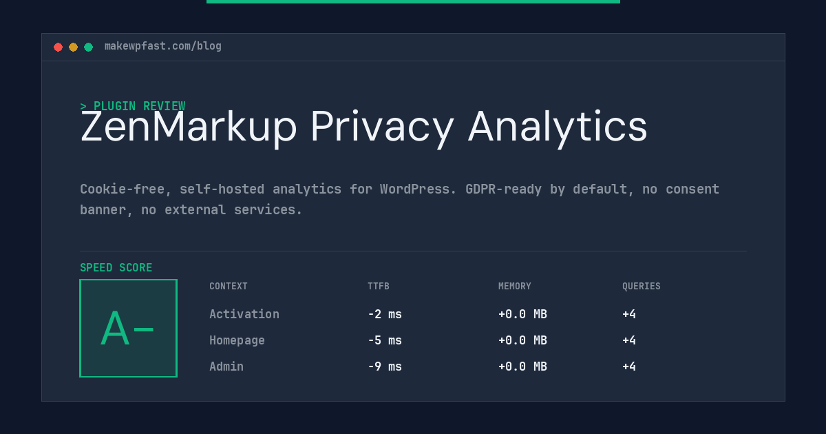 ZenMarkup Privacy Analytics - MakeWPFast