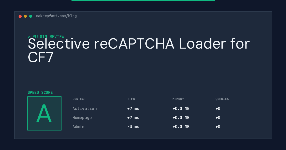 Selective reCAPTCHA Loader for CF7 - MakeWPFast