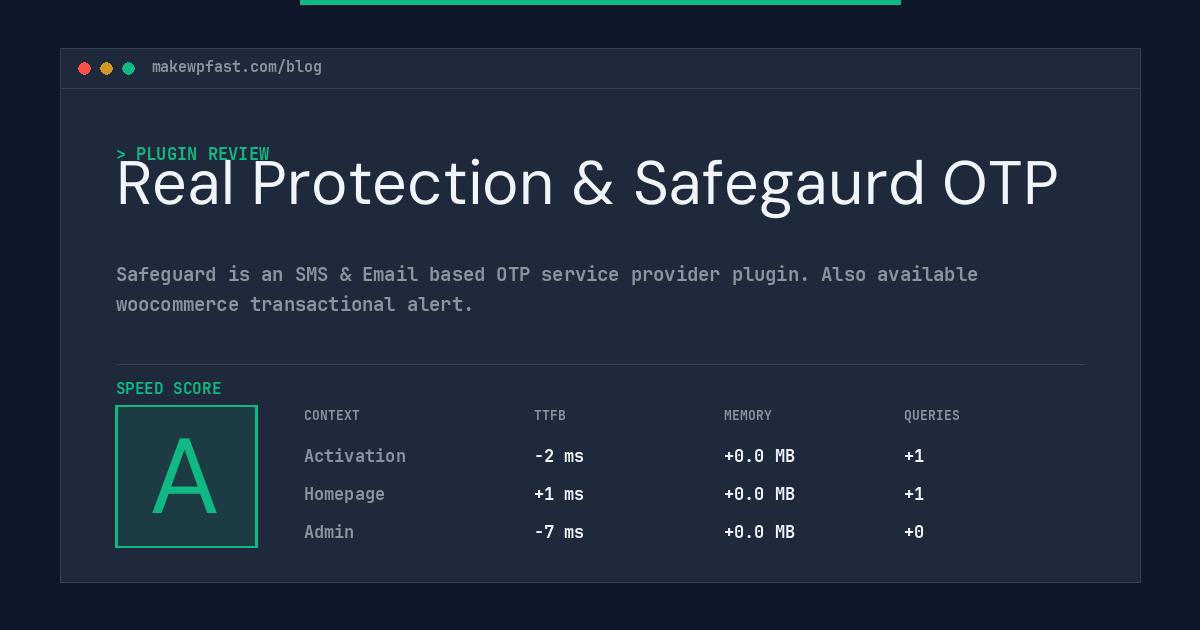 Real Protection & Safegaurd OTP - MakeWPFast