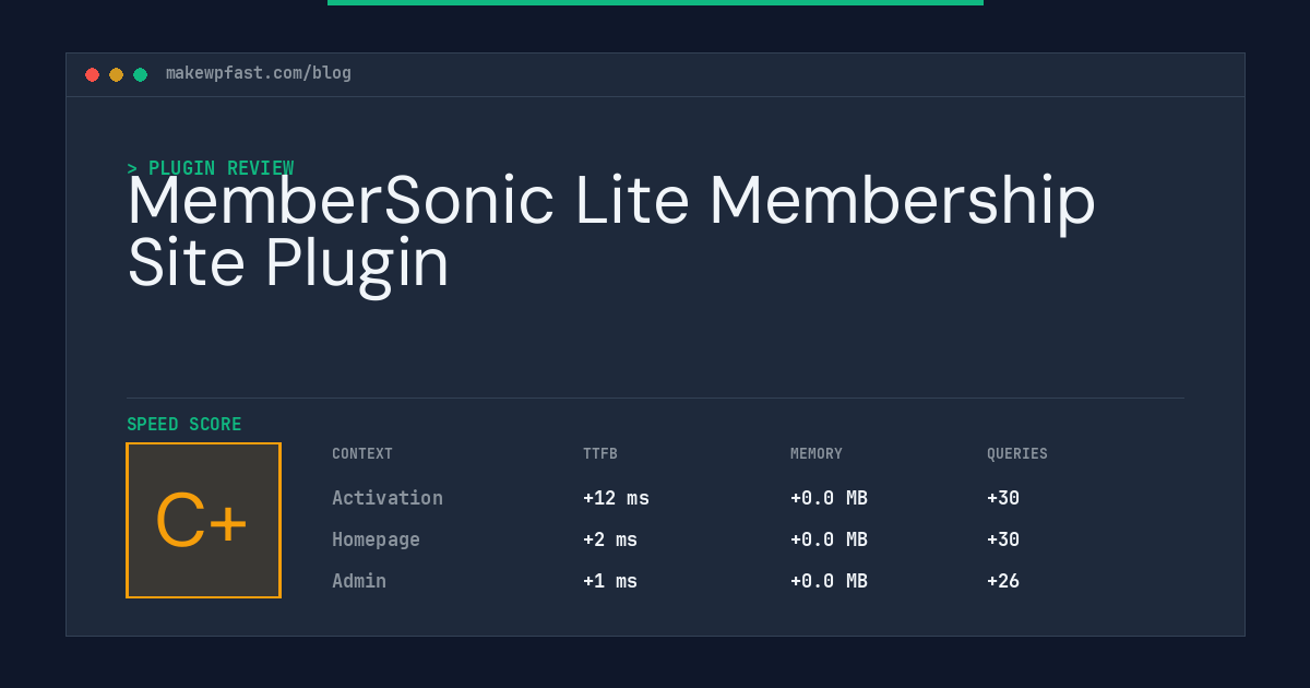 MemberSonic Lite Membership Site Plugin - MakeWPFast