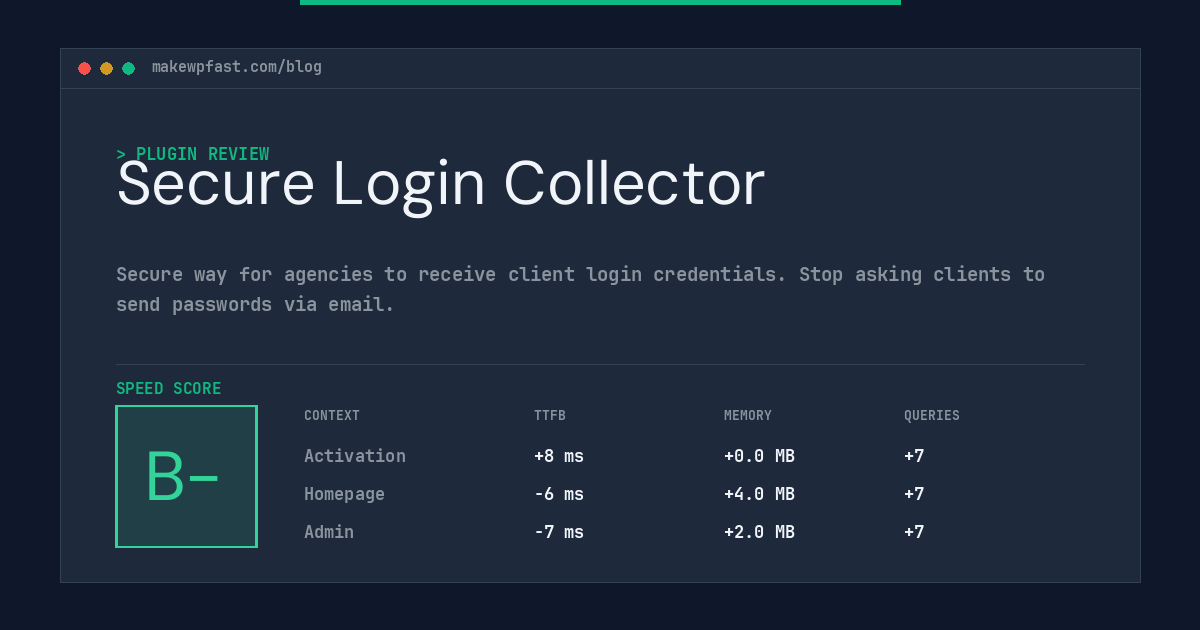 Secure Login Collector - MakeWPFast