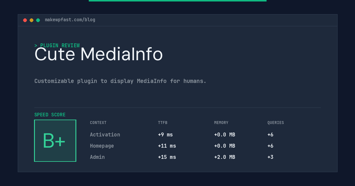 Cute MediaInfo - MakeWPFast