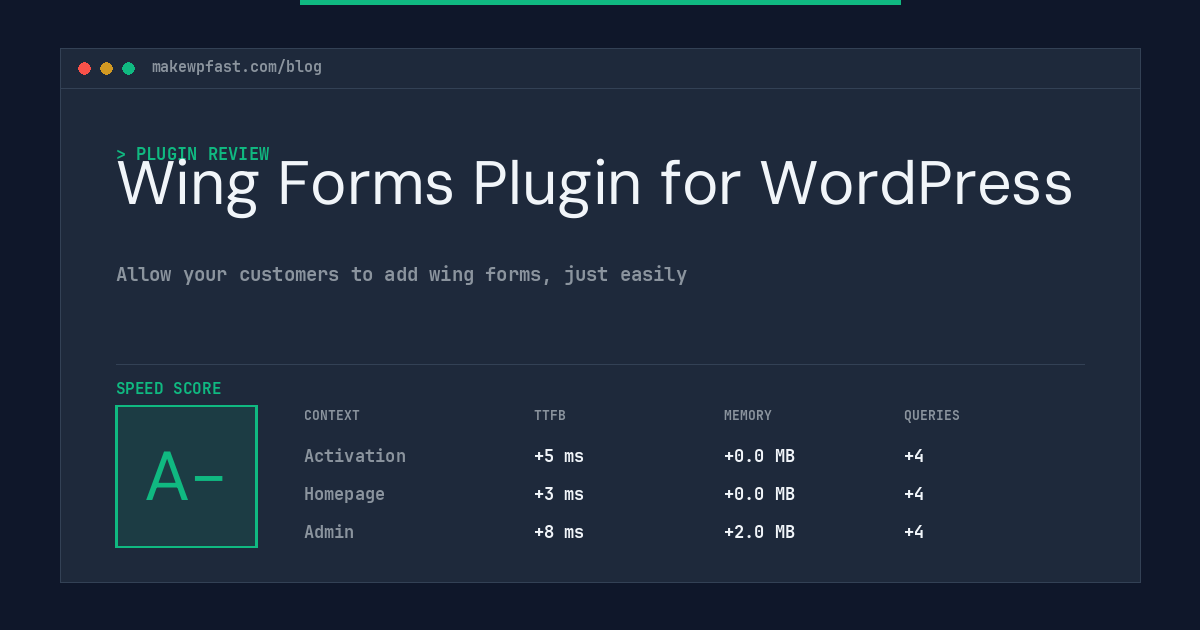 Wing Forms Plugin for WordPress - MakeWPFast