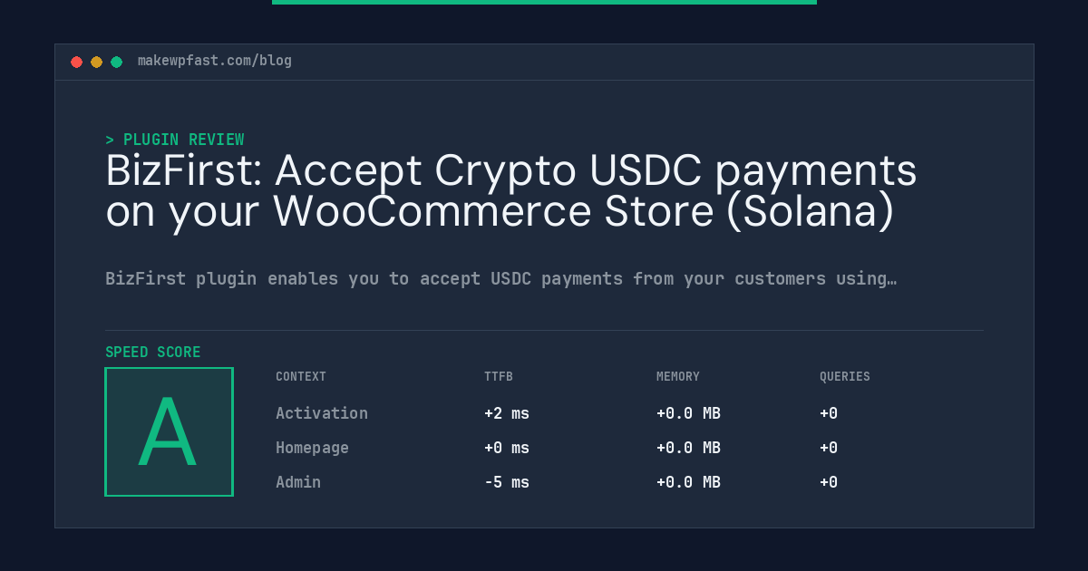 BizFirst: Accept Crypto USDC payments on your WooCommerce Store (Solana) - MakeWPFast