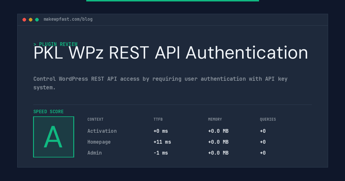 PKL WPz REST API Authentication - MakeWPFast