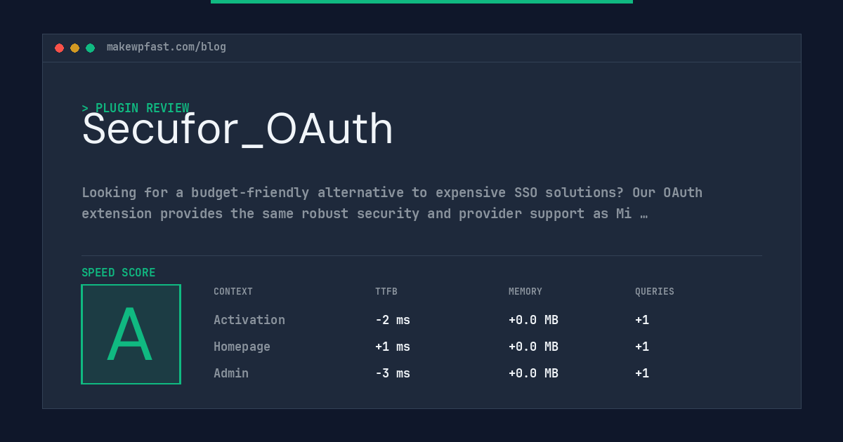 Secufor_OAuth - MakeWPFast