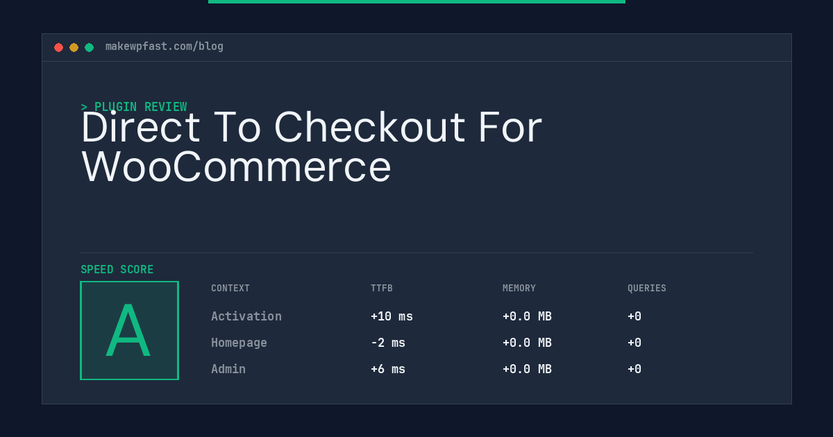 Direct To Checkout For WooCommerce - MakeWPFast