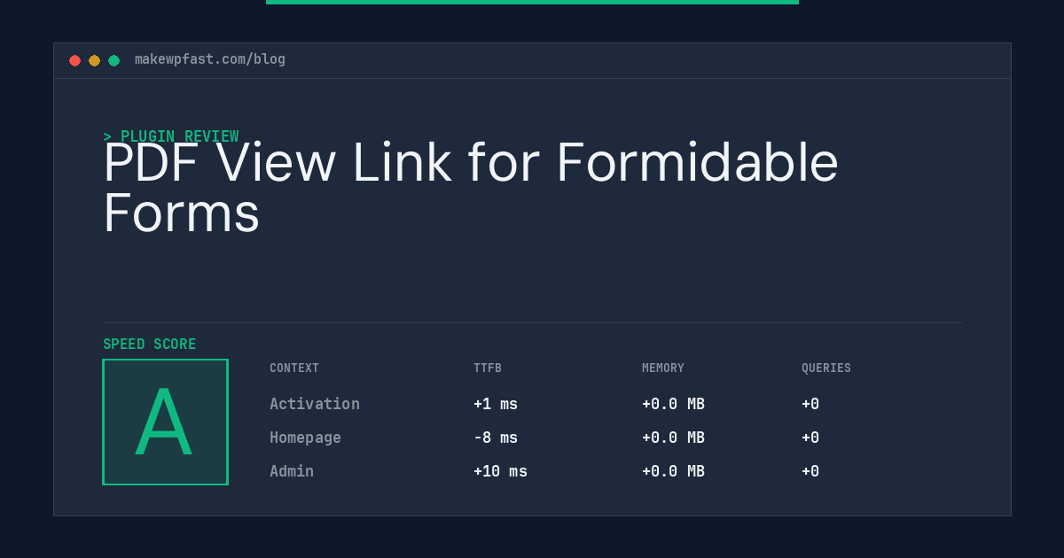 PDF View Link for Formidable Forms - MakeWPFast