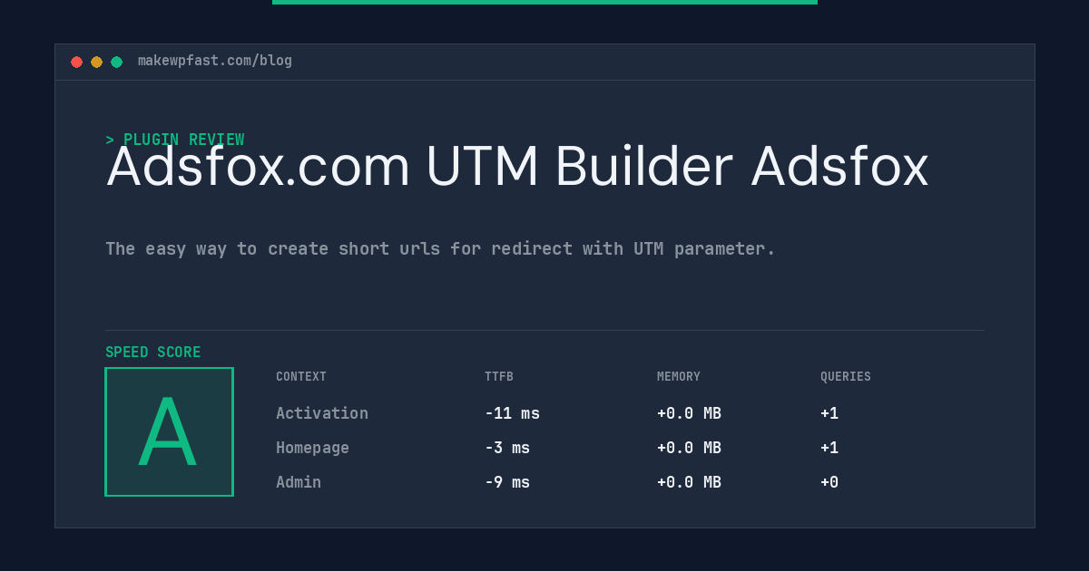 Adsfox.com UTM Builder Adsfox - MakeWPFast
