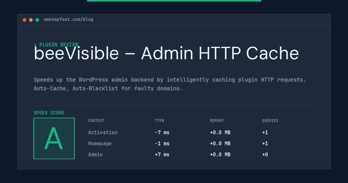 beeVisible – Admin HTTP Cache - MakeWPFast