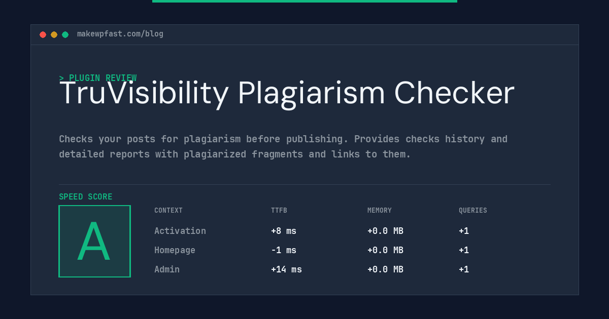 TruVisibility Plagiarism Checker - MakeWPFast