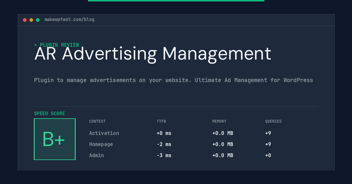 AR Advertising Management - MakeWPFast