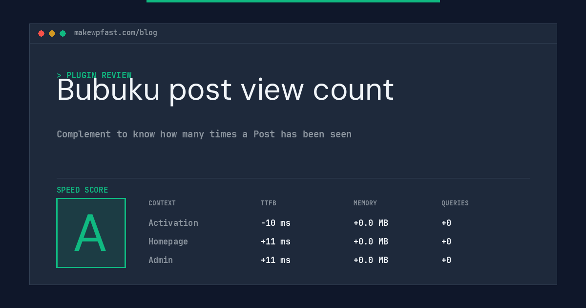 Bubuku post view count - MakeWPFast