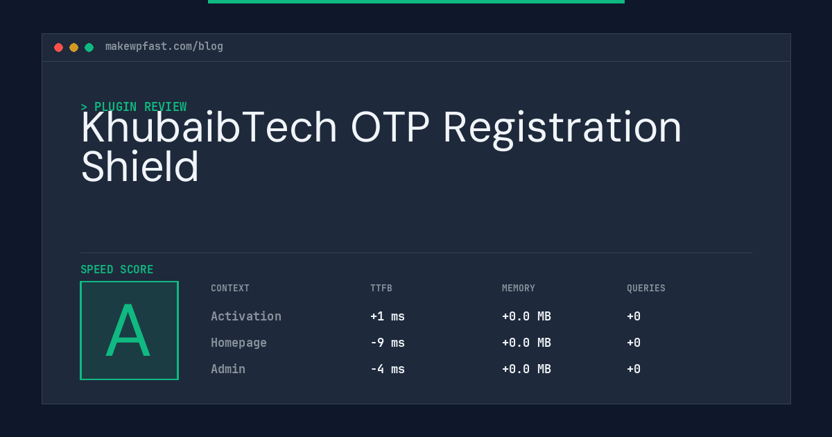 KhubaibTech OTP Registration Shield - MakeWPFast