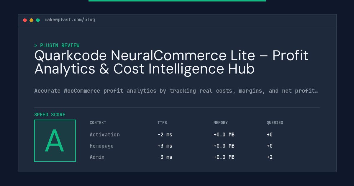 Quarkcode NeuralCommerce Lite – Profit Analytics & Cost Intelligence Hub - MakeWPFast