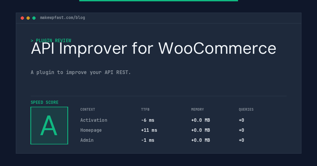 API Improver for WooCommerce - MakeWPFast