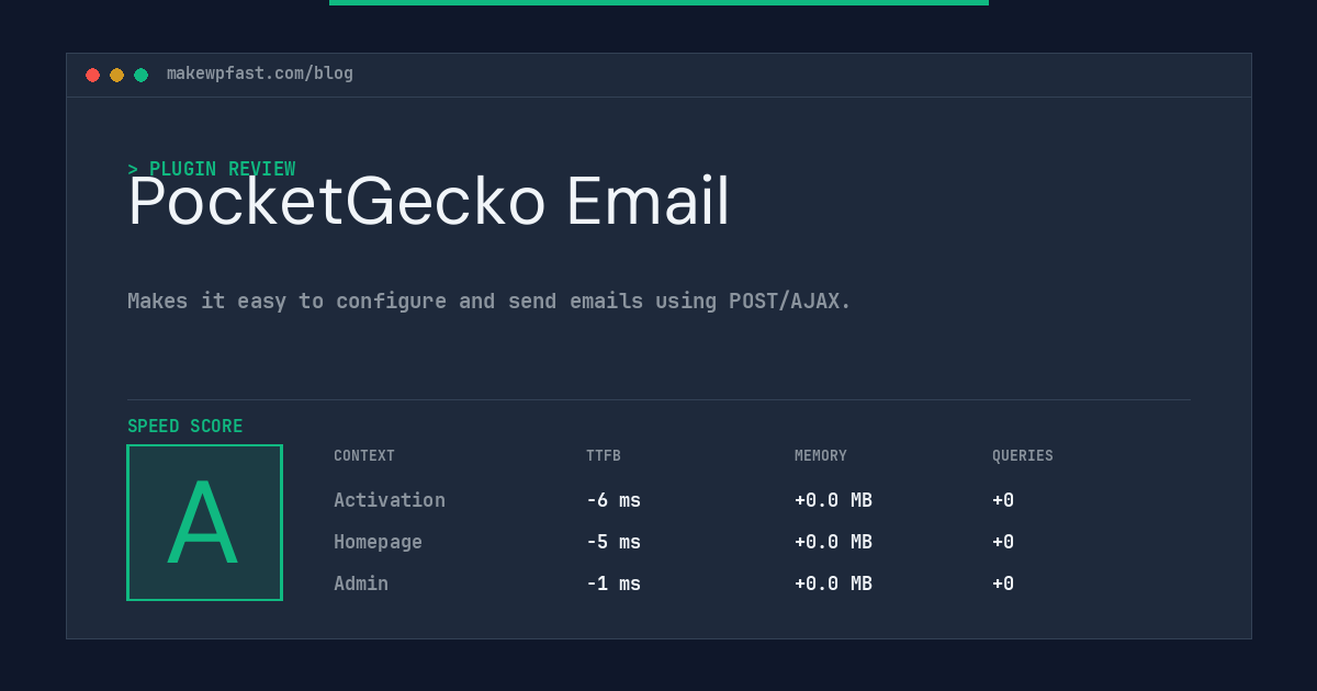 PocketGecko Email - MakeWPFast