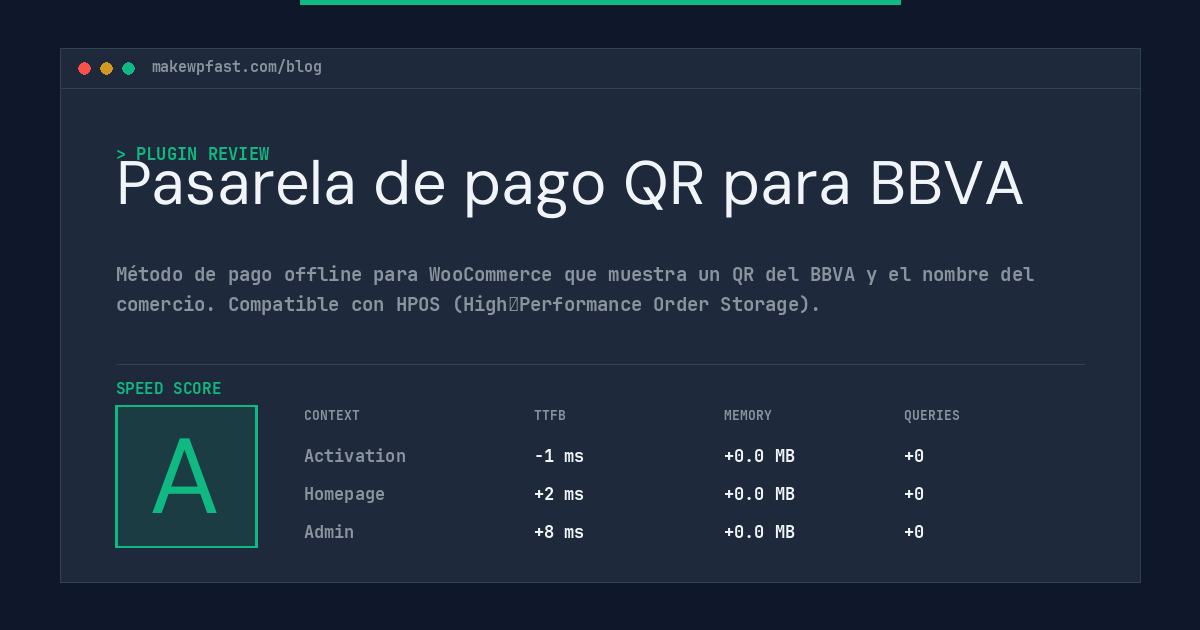 Pasarela de pago QR para BBVA - MakeWPFast
