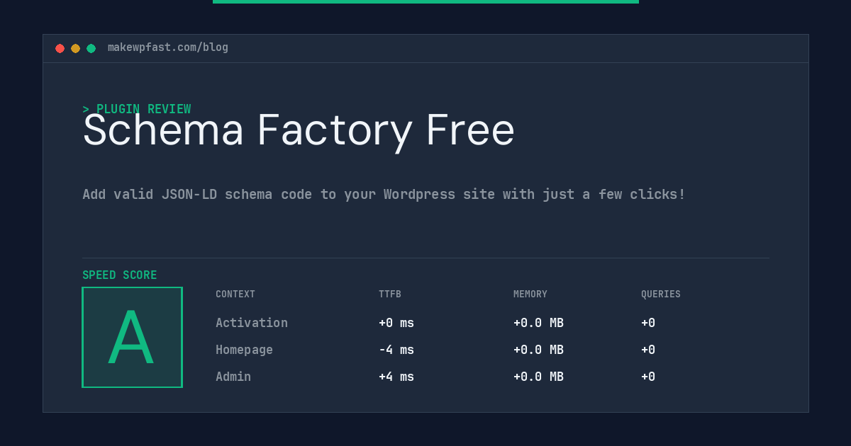 Schema Factory Free - MakeWPFast