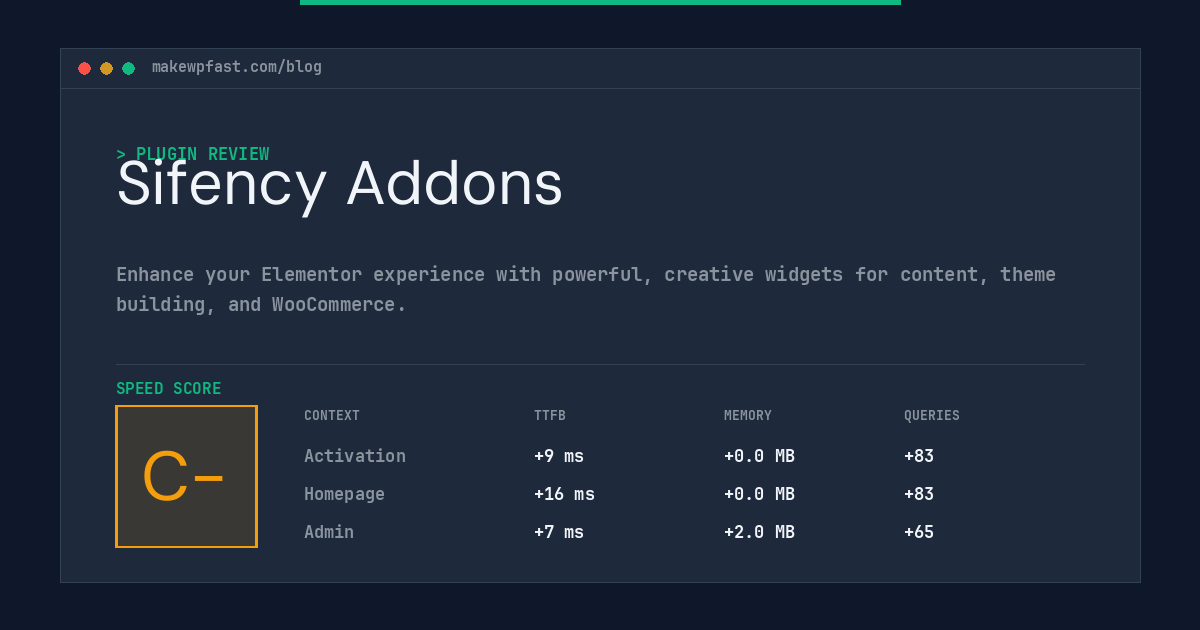 Sifency Addons - MakeWPFast